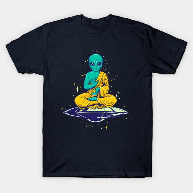 Alien Buddha T-Shirt by Artwork Simpson